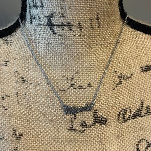 Nicole silver script adjustable necklace
